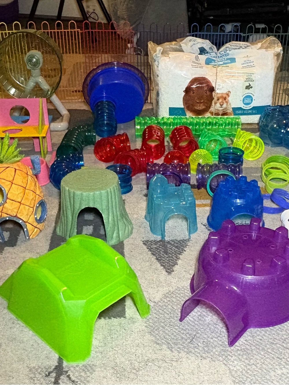 Assorted Small Pet Play Accessories and Hideout Bundle